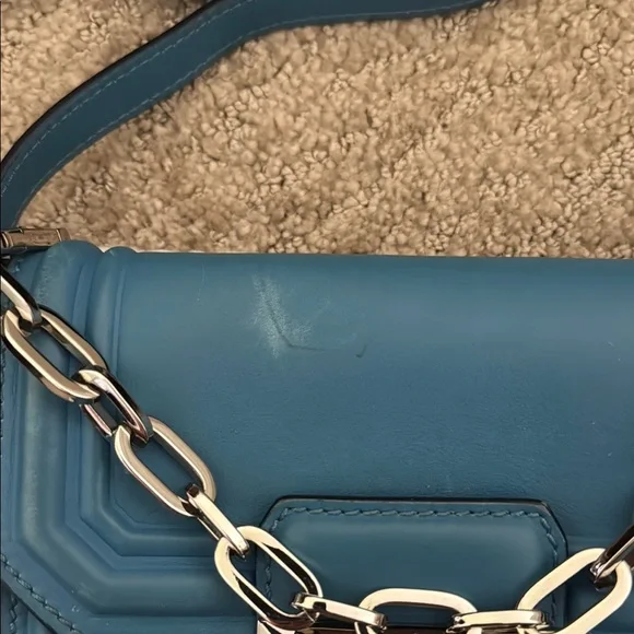 Versace Blue Crossbody Bag with Chain Detail - Picture 2 of 10